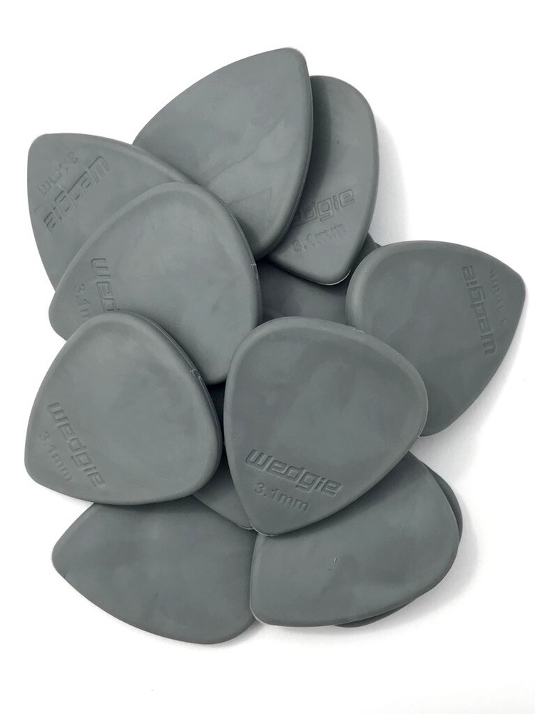 Wedgie Rubber Guitar Picks | 3.1mm | Medium | Grey | 3 pcs