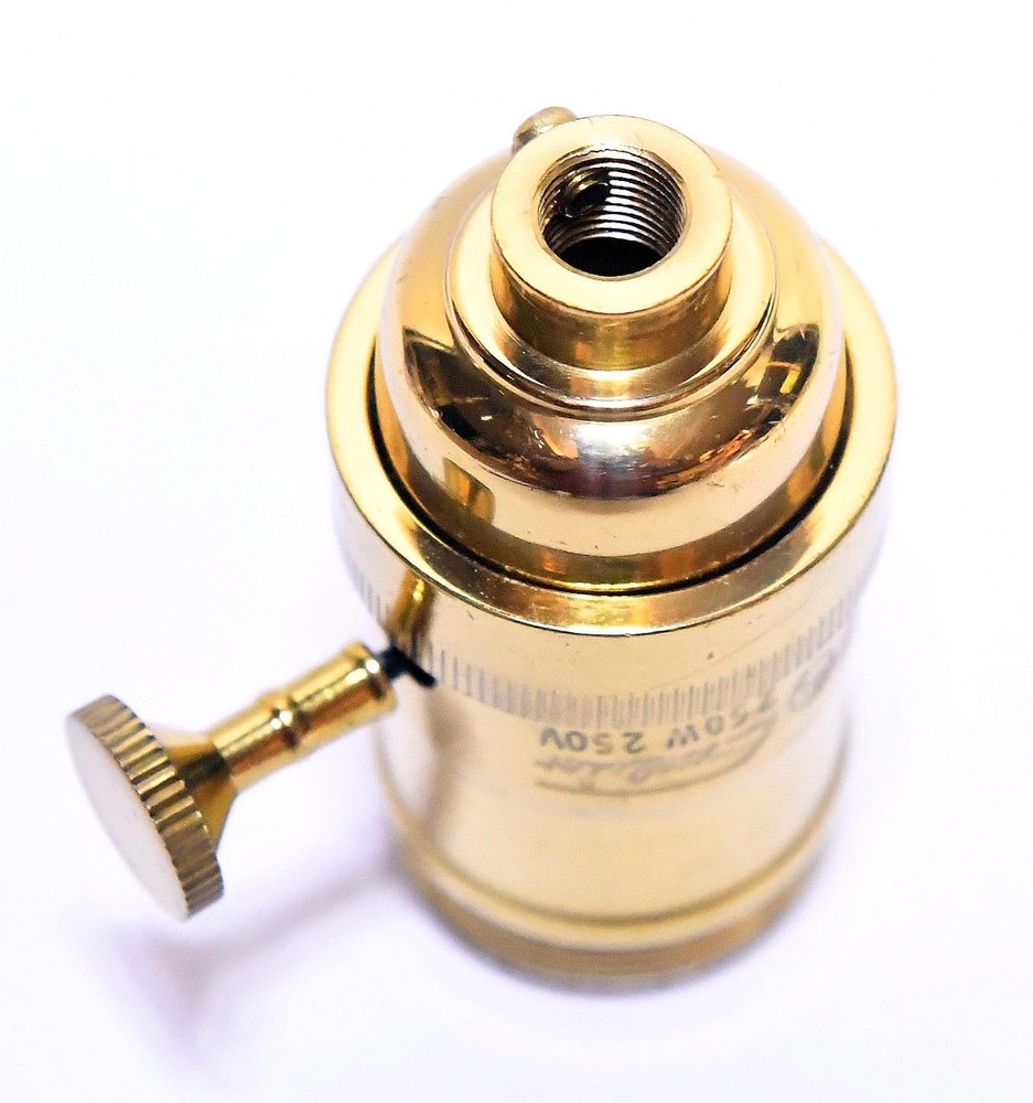 EXCELSIOR POLISHED BRASS TURN SWITCH LIGHT SOCKET