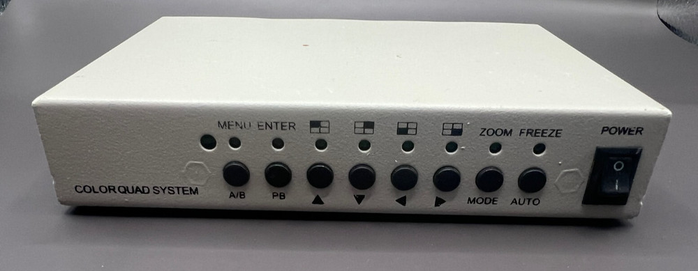 4CH Color QUAD System Video Splitter CCTV DVR Camera Processor w/ Remote Control