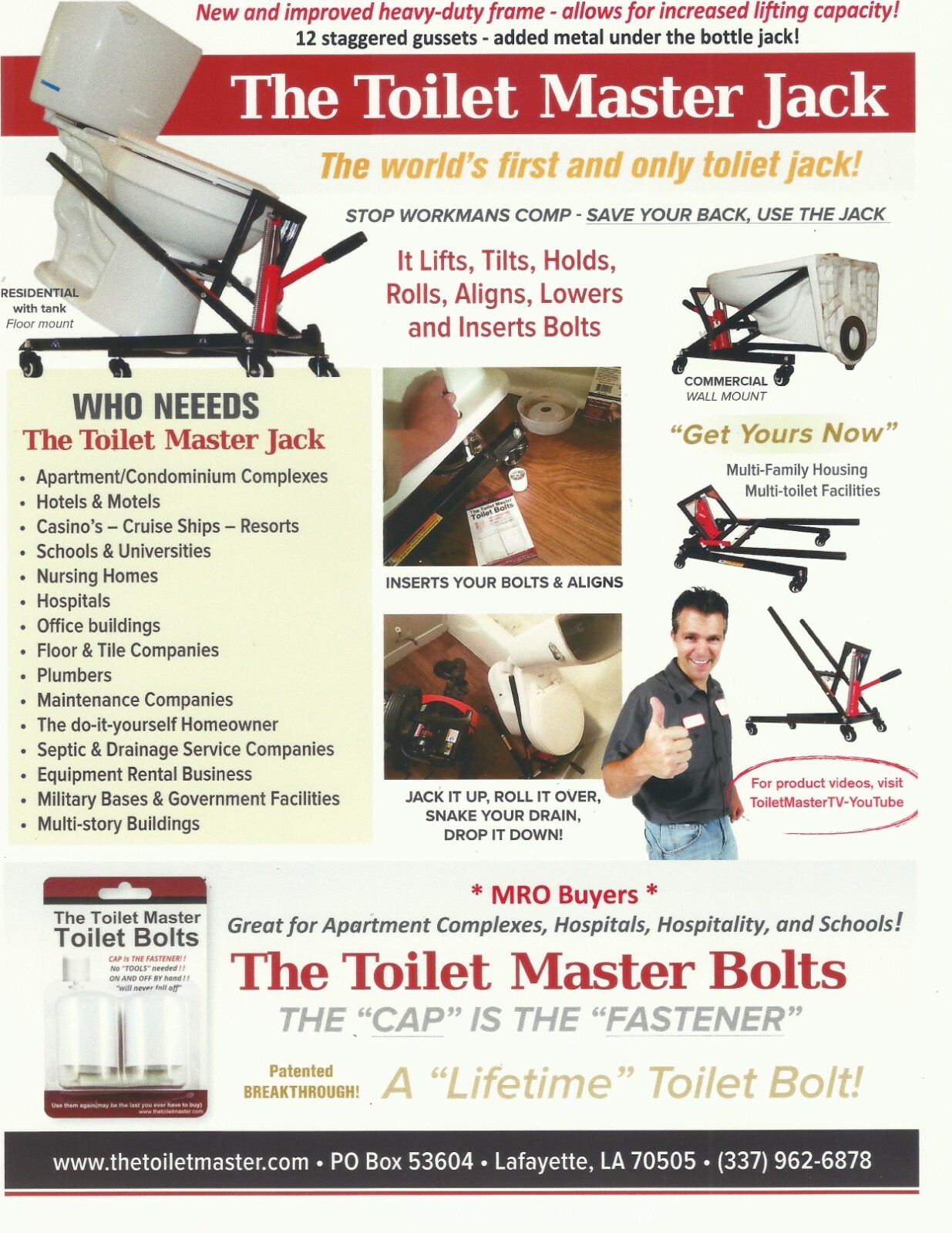 SALE Lowest $ I can go. "Toilet Master Jack". All Cost have gone up. U.S. only.