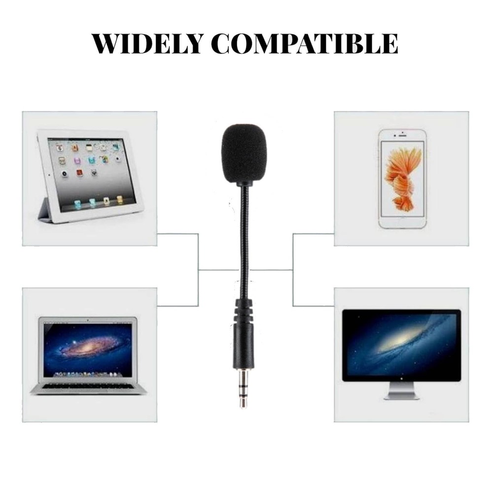3PCS Mini Microphone, 3.5mm Jack Mini Gooseneck Microphone, Adjustable Flexib...