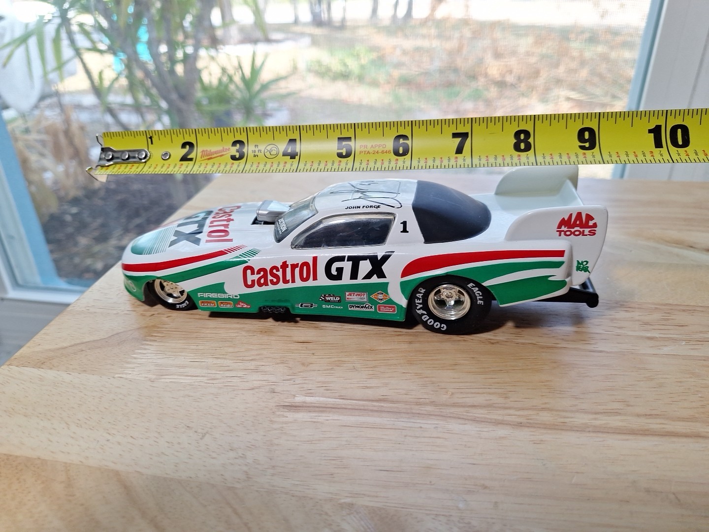 John Force Signed 1997 1/24 Diecast NHRA Winners Circle Funny Car No Fear