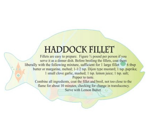HADDOCK FILLET Labels 250 ea per roll Merchandising Store Meat Labels Decals