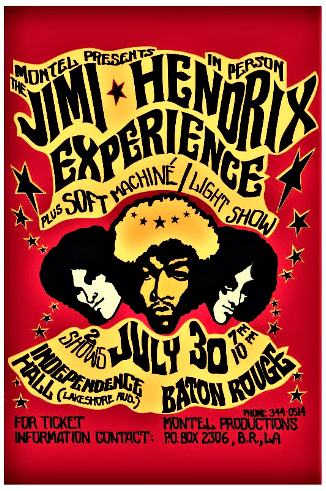 JIMI HENDRIX EXPERIENCE POSTER SHOW 12"x18"