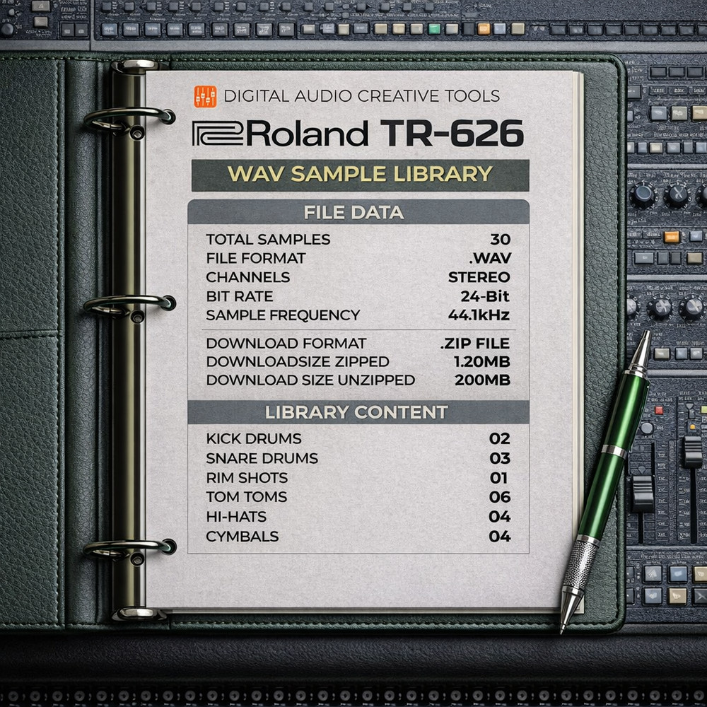 Roland TR-626 Drum Machine Sample Library