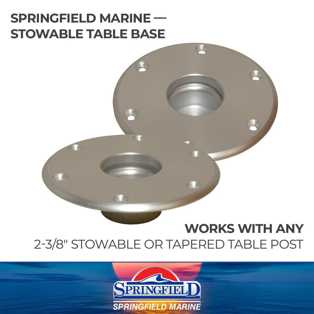 Springfield 1660017 Stowable 2-3/8" Table Base - Anodized Aluminum