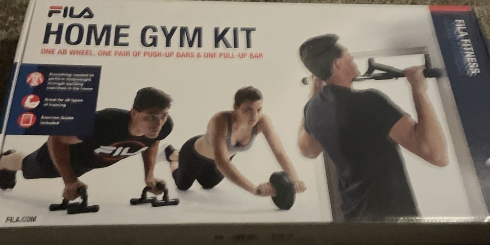 Fila Home Gym Kit Workout Pull-up Pull Up Bar Pullup Ab Wheel Push Up Handles