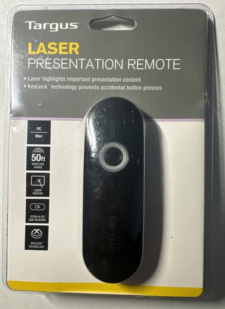Targus Laser Highlights & Presentation Remote with Key Lock Technology 50’ Range