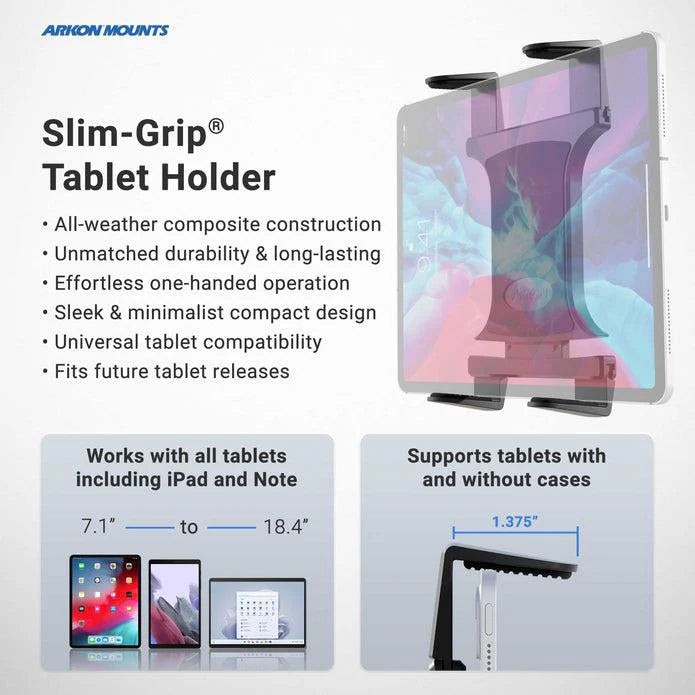 Arkon TAB131 Slim-Grip® Tablet Mount with Clamp Base