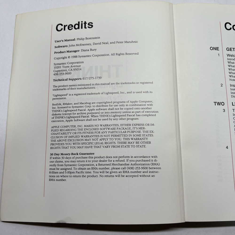 Symantec Think’s Lightspeed Pascal Users Manual for Apple Macintosh