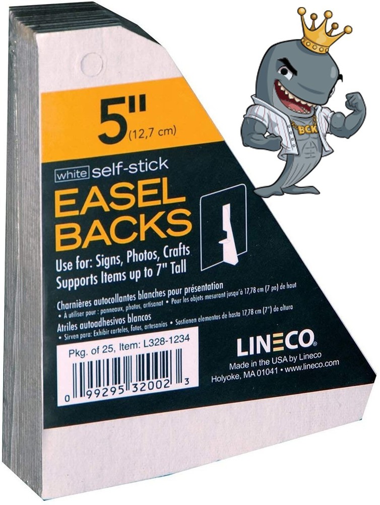 Lineco 5" White Easel Back 25ct