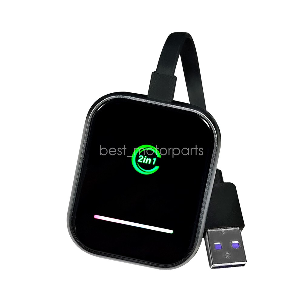 2 in 1 Wireless CarPlay & Android Auto Adapter Converts Wired to Wireless