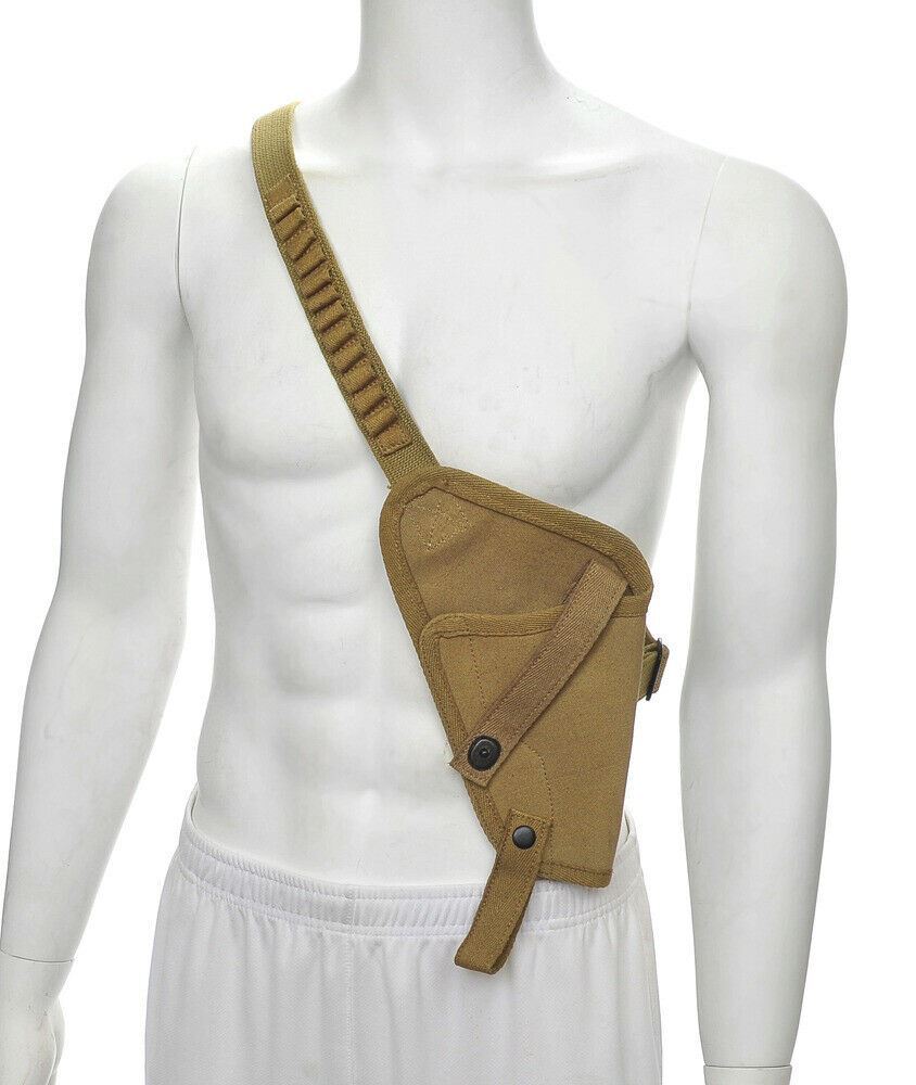 US M3 Victory Revolver Pilots Canvas Shoulder Holster with Shell loops Khaki