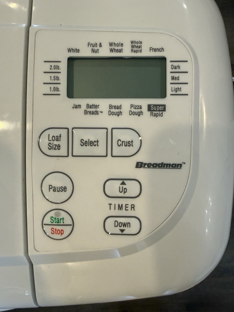 Breadman Plus TR845 Bread Maker Breadmaker Super Rapid 59 Minute