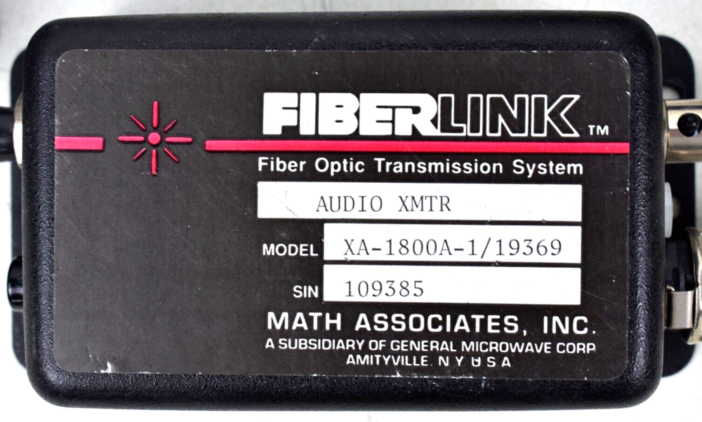 FIBERLINK Fiber Optic Transmission System MATH ASSOCIATES