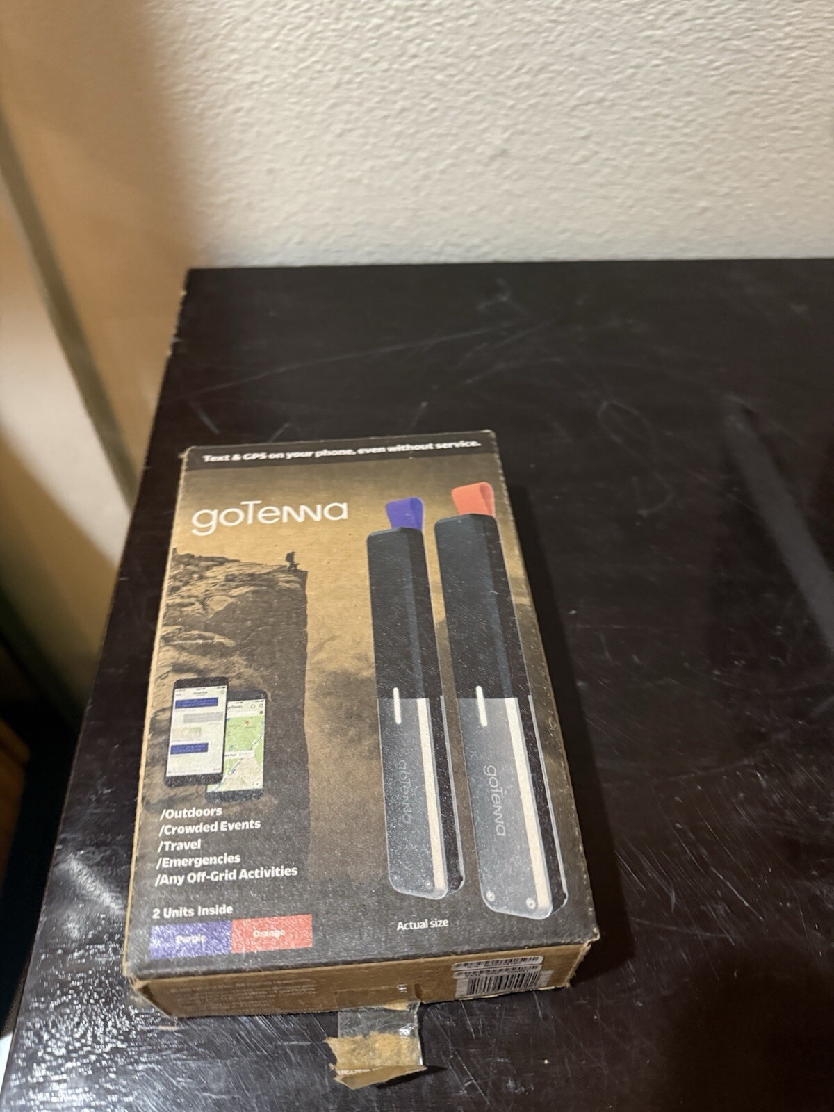 2 of GoTenna Off-Grid Texting SMS GPS Communicator Radio. Purple & Orange. 2x