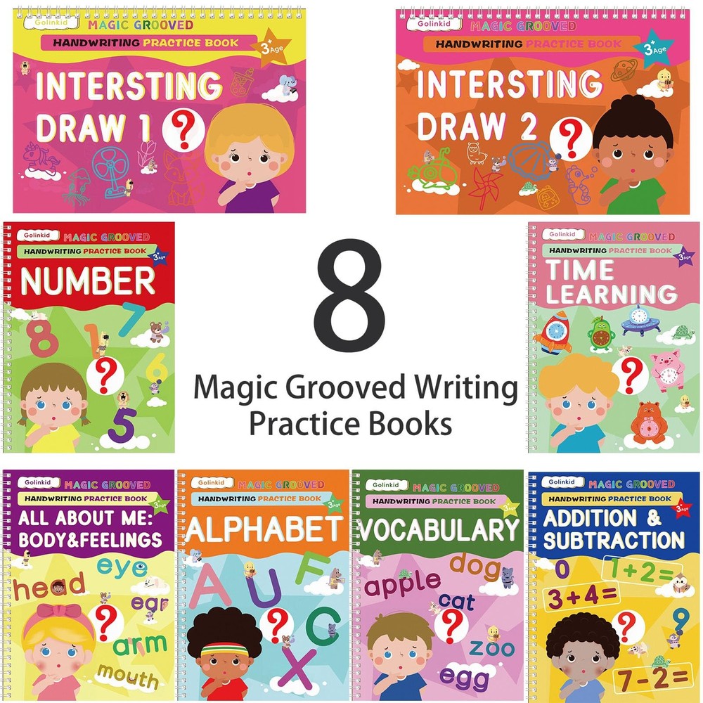 Golinkid Magic Grooved Writing Practice, grooved Handwriting Practice Small