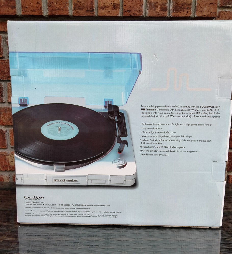Excalibur Soundmaster USB Turntable NIB