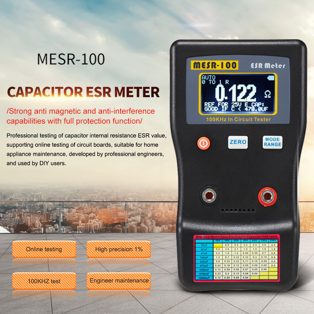 MESR-100 ESR Capacitance Ohm Meter Capacitance Internal Resistance Circuit Test