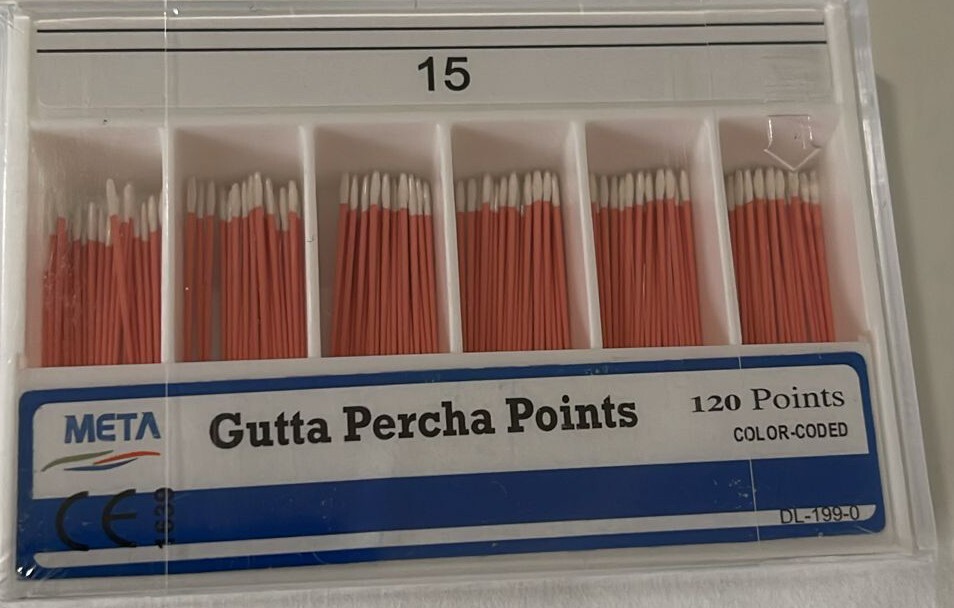 Meta Dental Root Canal Gutta Percha Points #15 Paper Points Eododontic 120/Pack