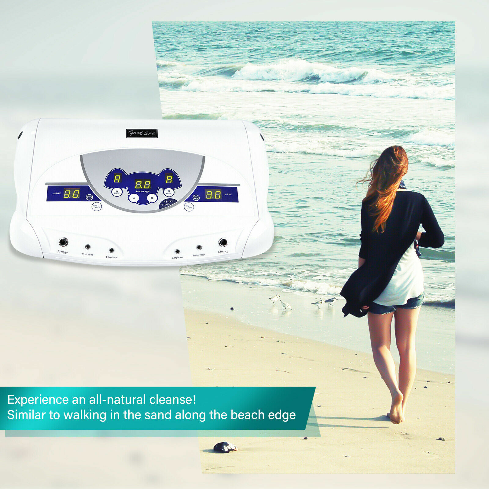 A/B Mode Cell Spa Fir Belt Chi Ionic Ion Detox Machine Foot Bath Aqua Cleanse