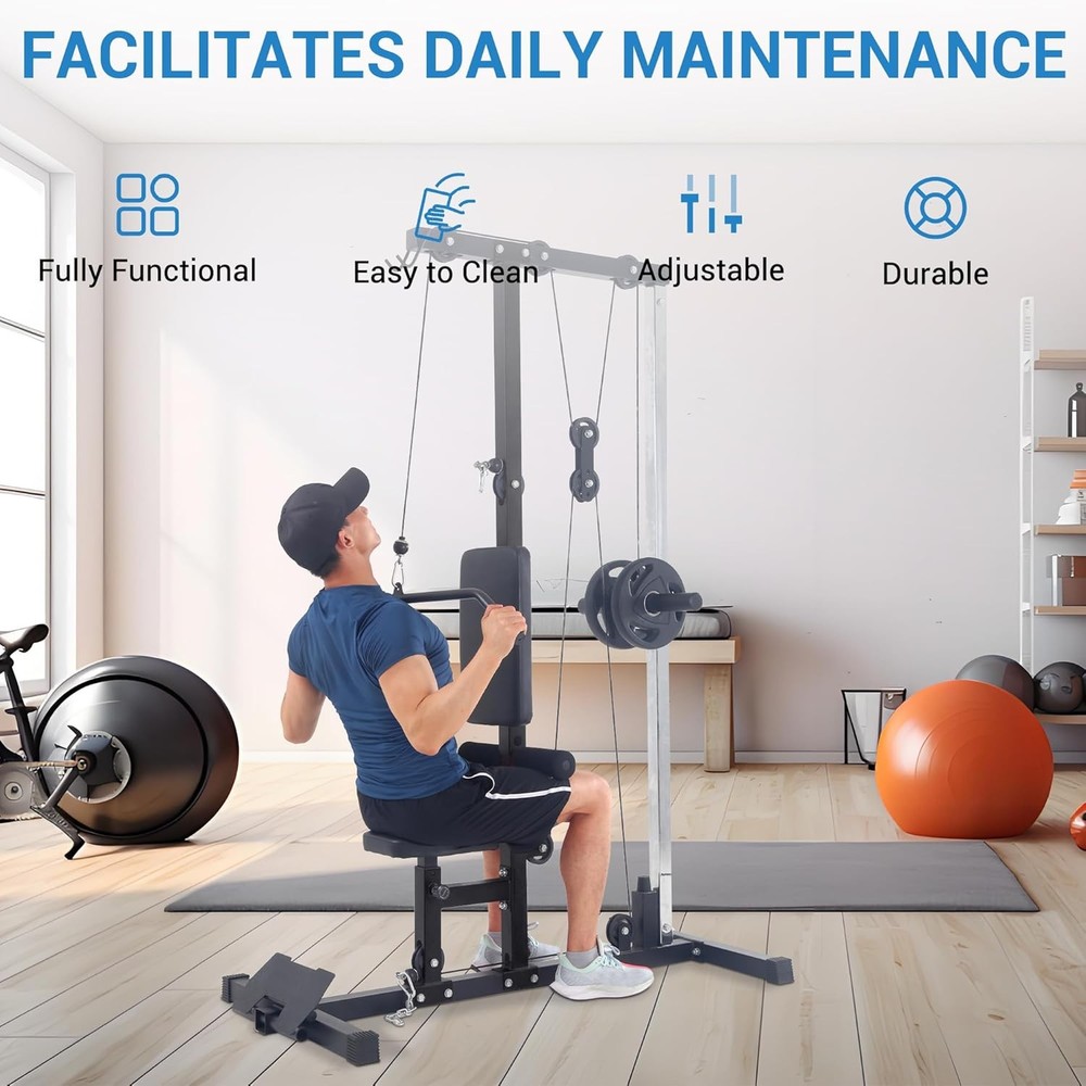 LAT Power Cable & Pull Down Machine Home Gym Back Exercise for Strength Training