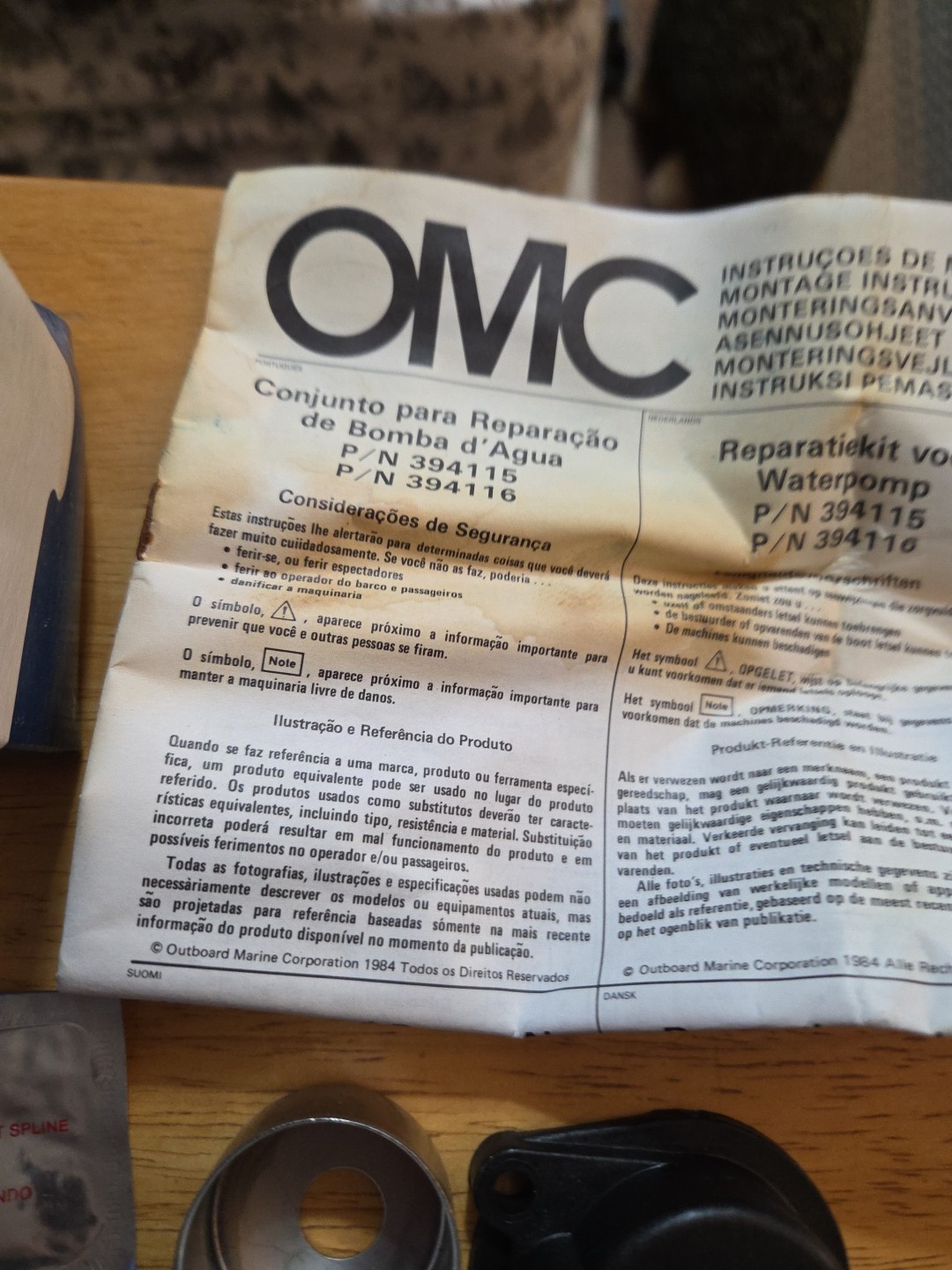 NEW Genuine OMC JOHNSON EVINRUDE WATER PUMP REPAIR KIT 394116 OEM