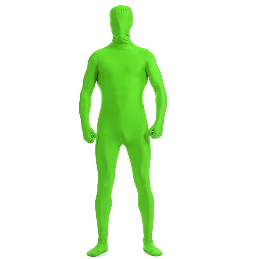 DH Zentai Suit Men's Spandex Halloween Full Body Face Covered Costume