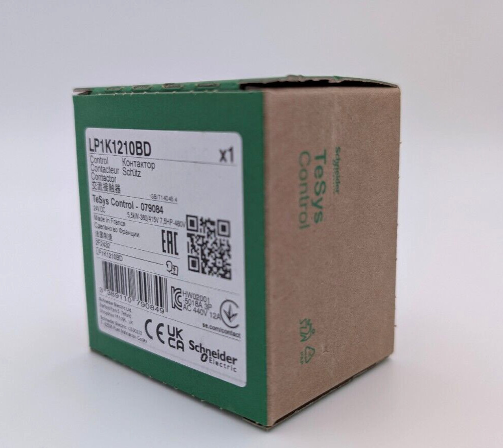 Schneider Electric LP1K1210B Contactor TeSys K 3P AC-3/AC-3e 440V 12A 1NO aux24v