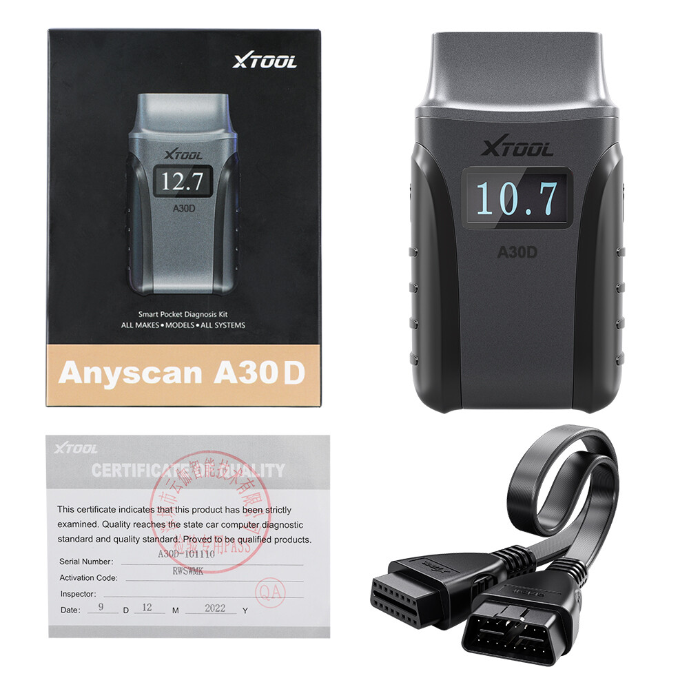 XTOOL A30M +Cable Car Bluetooth OBD2 Scanner Bidirectional Full Diagnostic Tool