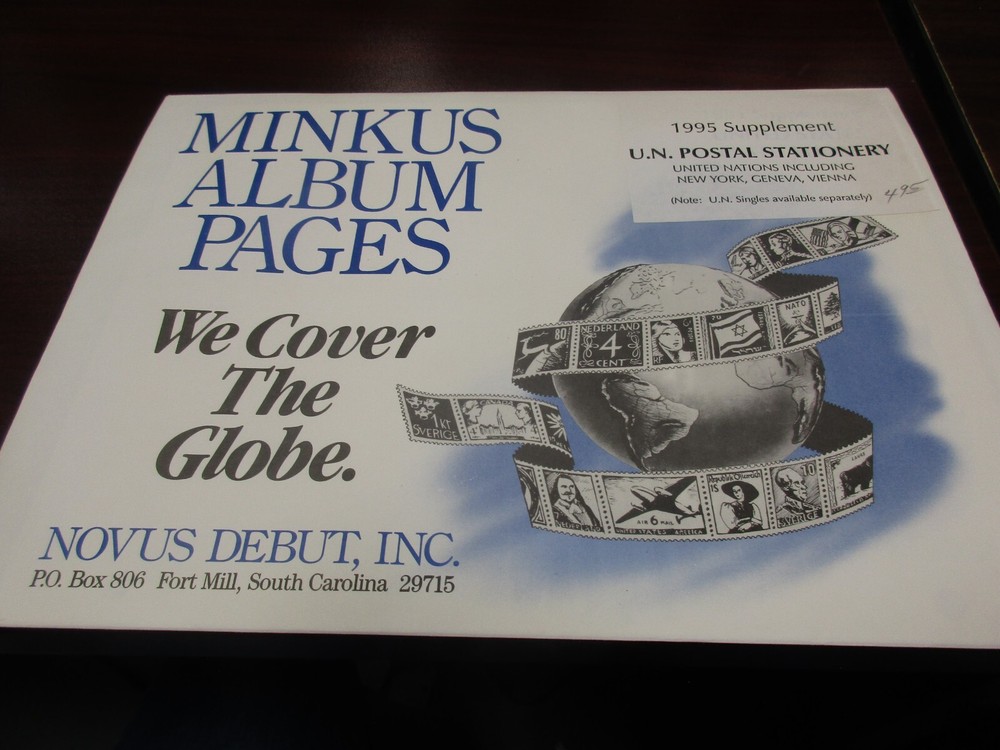 "MINKUS"ALBUM PAGES 1995  SUPPLEMENT U.N. POSTAL STATIONERY    W/FREE SHP.
