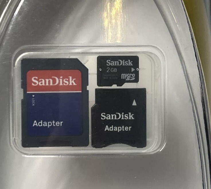 2 GB Memory Card San Disk SD and Adapters