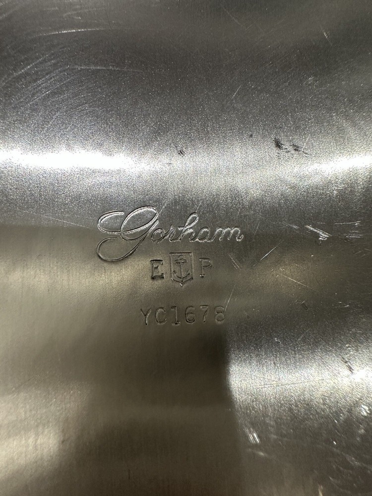 Gorham Vintage Silver Platter With Etching Details