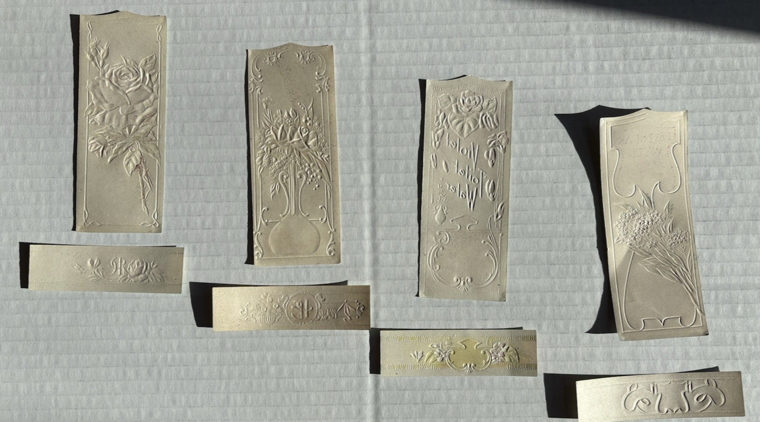 LOT of 8 Antique Perfume Beauty Labels Phil Eisemann Rose Toilet Water Violet