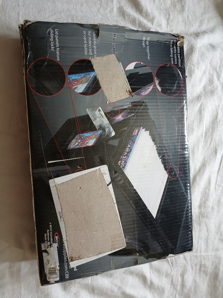 BCW Comic Storage Box Plastic Black With Seperators