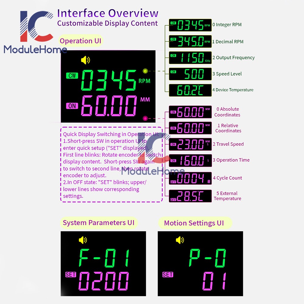 SMH 42 57 Stepper Motor Controller Forward/Reverse Pulse Delay Positioning Angle
