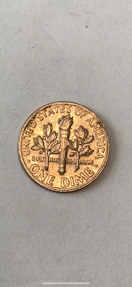 1972 D Roosevelt Dime, Broadstruck Error, Missing filling on the WE