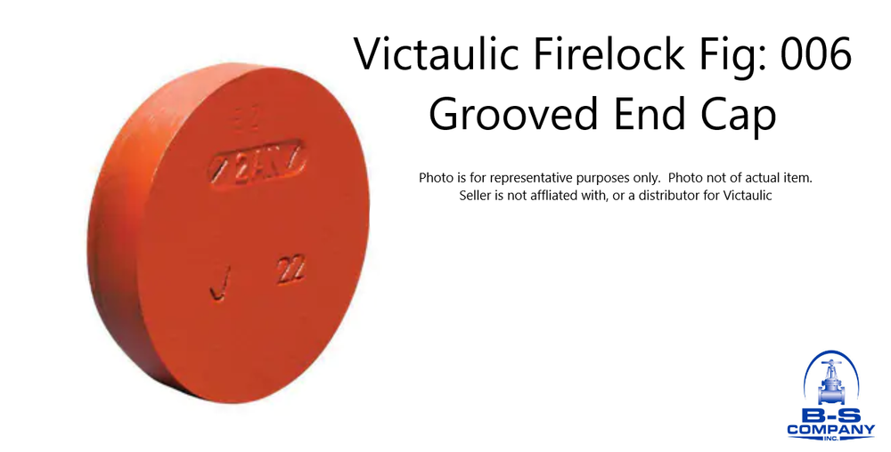 VICTAULIC Firelock 4" Figure 006 4" Cap Grooved End Pipe Fitting
