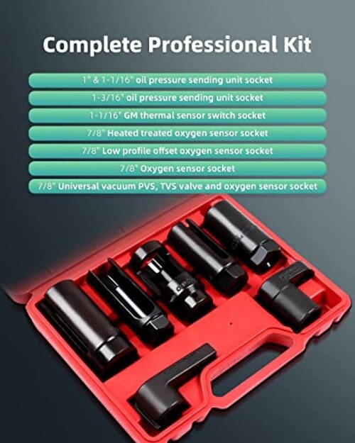 7pcs Sensor Socket Oil Pressure Sending Unit Master Sensor Socket Tool Kit