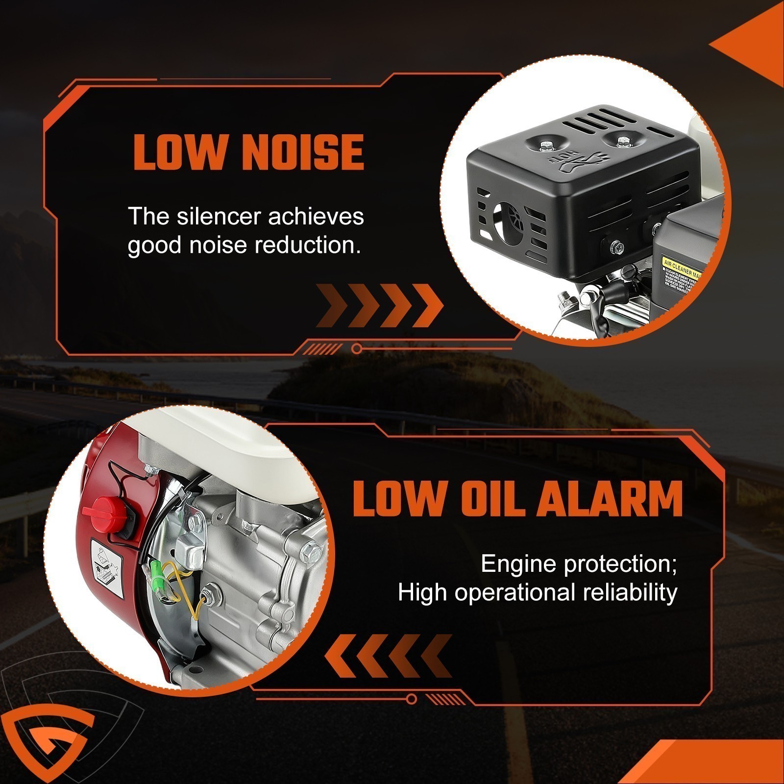 212cc 4-Stroke 7HP Manual Start Horizontal Engine For Go Kart Gas Engine Motor