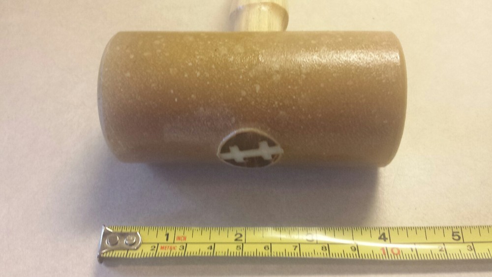 C S Osborne 196-4 Solid Head Rawhide Mallet, non marring, soft strike