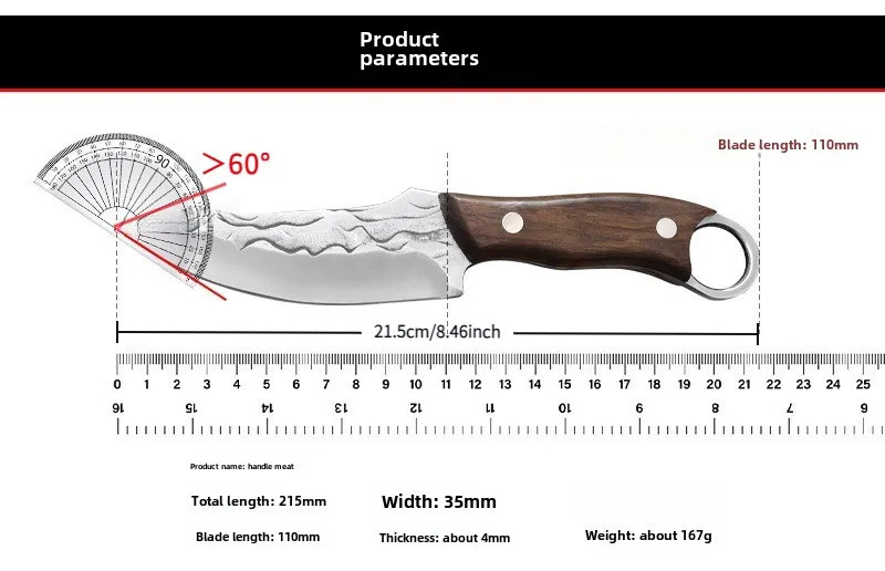Hand-Forged Bone Sharpener Boning Knife