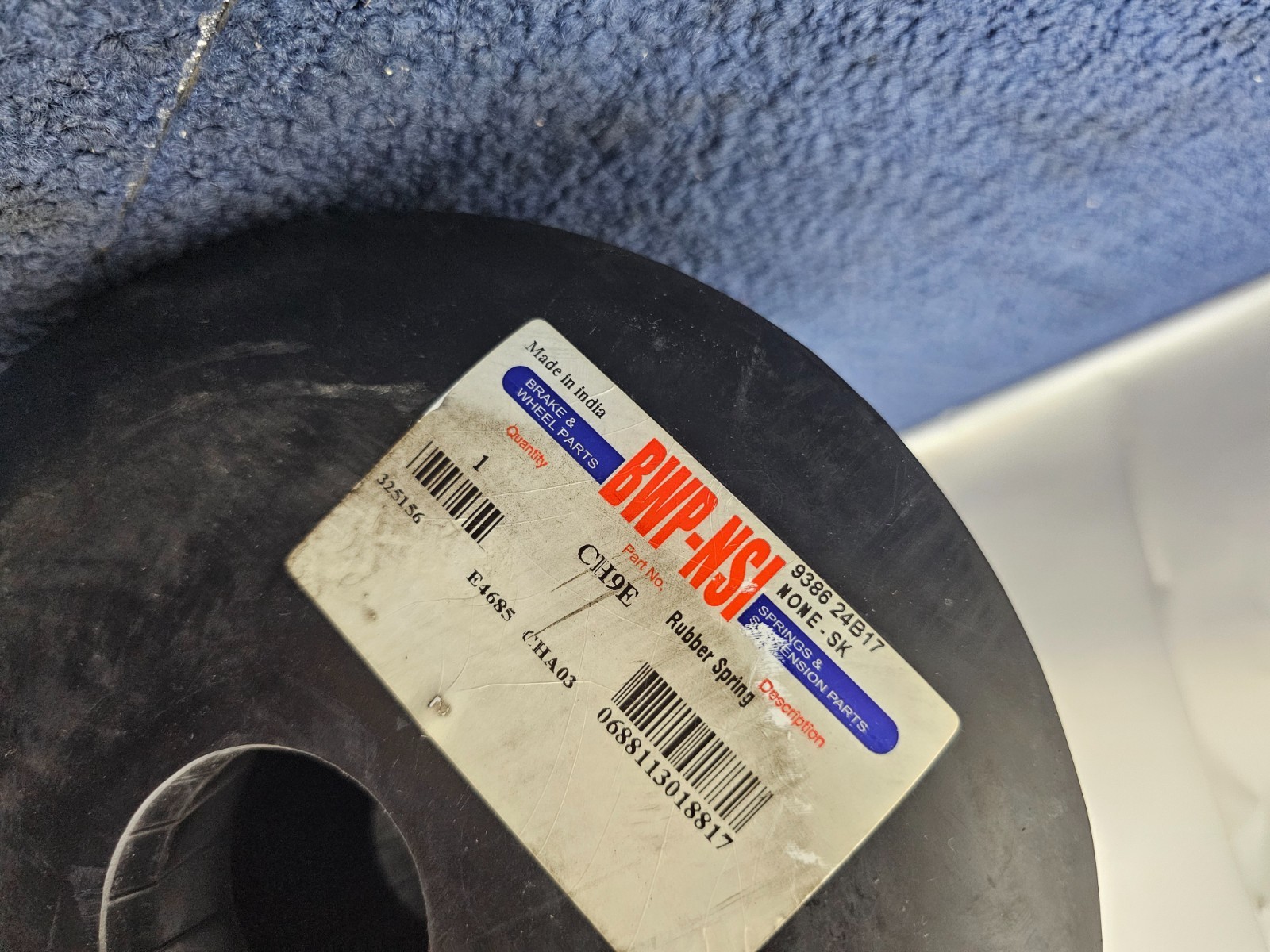 BWP-NSI CH9E Rubber Load Spring Replaces Chalmers 15002 For 40k-58k Suspensions