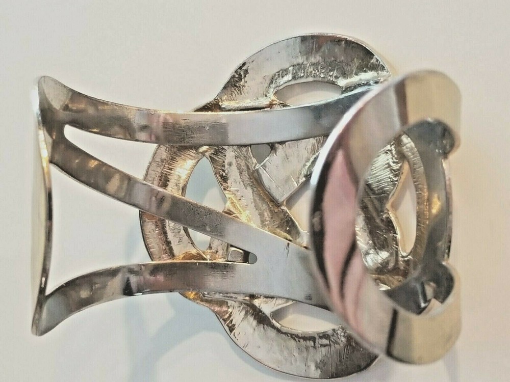 Hammered Silver-tone Twisted Bold Cuff Bracelet Boho-chic