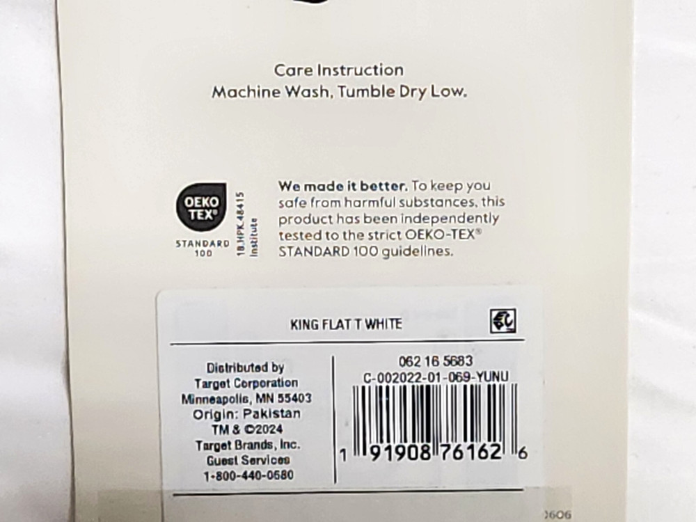 Threshold King Size 400 Thread Count Performance Flat Sheet - White