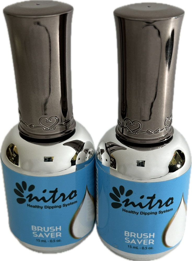 NITRO Nails Dipping System Liquid - Brush Saver - 0.5 oz each (2-pack)