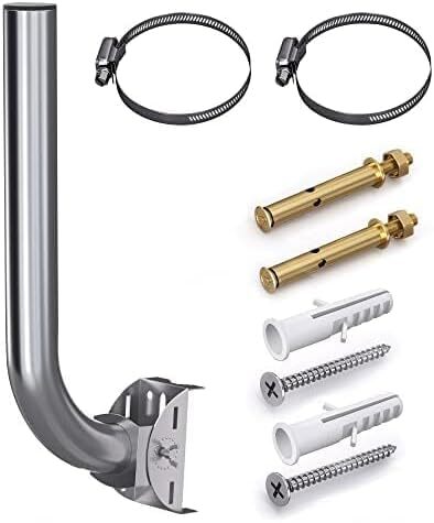 Universal Adjustable Antenna Mounting Pole, 14-Inch Waterproof J Bracket,