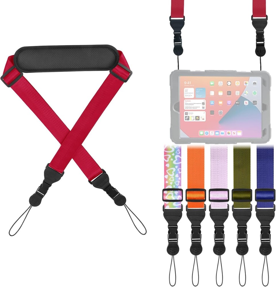 Universal Shoulder Strap, Neoprene Padded Bag Strap with Double Red