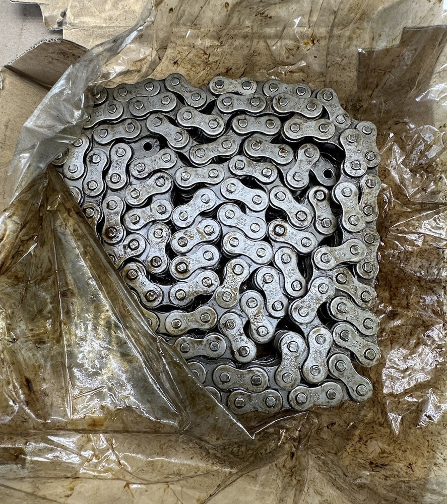 #60-2 Standard Roller Chain Double Strand 10FT 3/4”x1/2” Spring Clip Type
