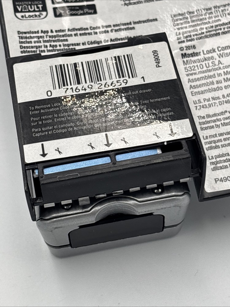 Master Lock 4400D Internal Open Shackle Bluetooth Smart Access App Padlock New